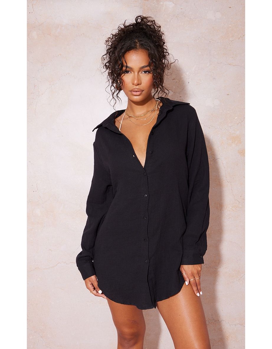 Black beach 2025 shirt dress