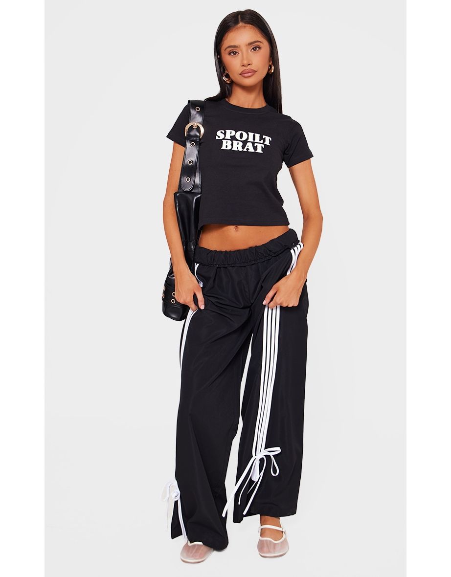 Petite Black Spoilt Brat Fitted T-shirt