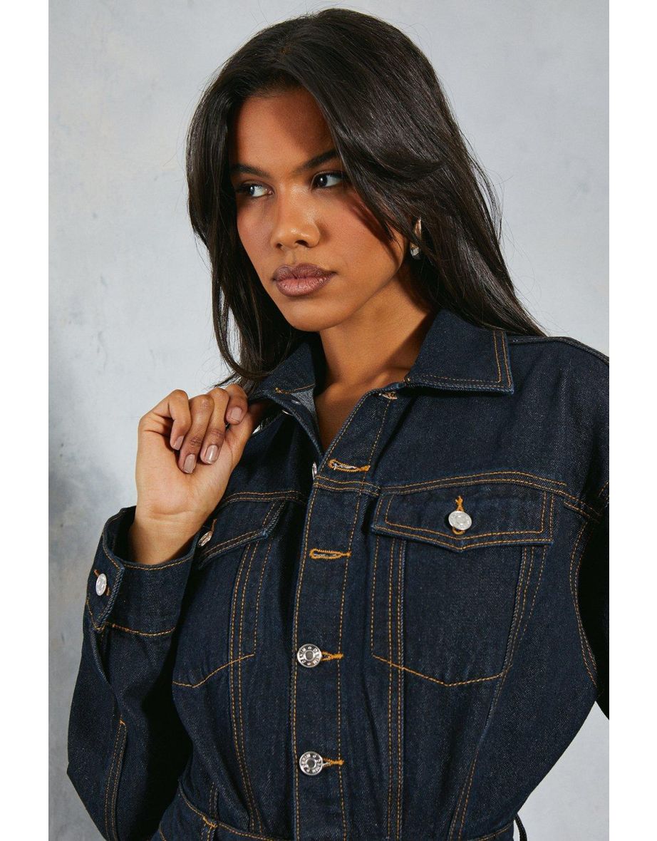 Denim Utility Boiler Suit Jumpsuit - 3