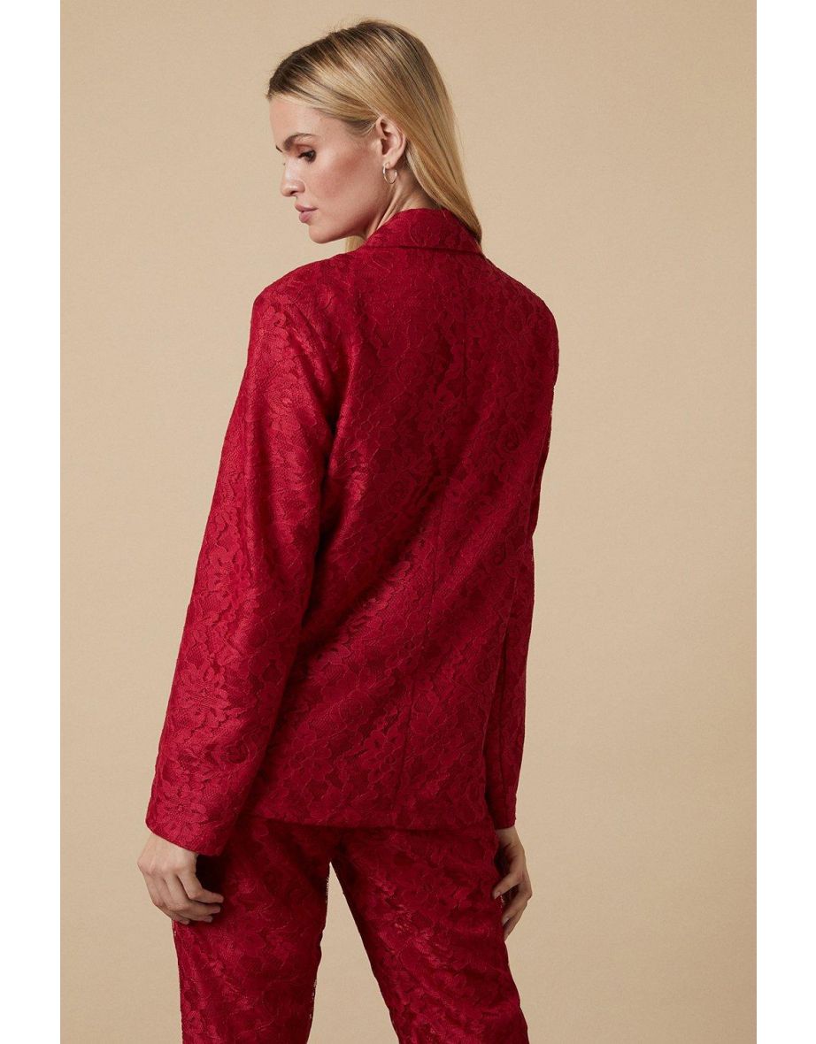 Berry Lace Blazer - 2