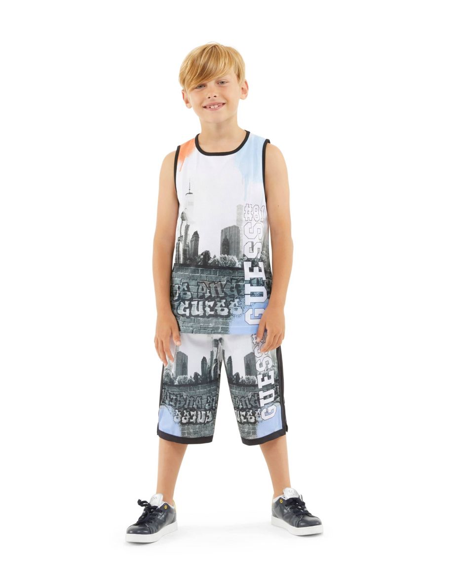 Boys Urban City Print Shorts in Multicolour