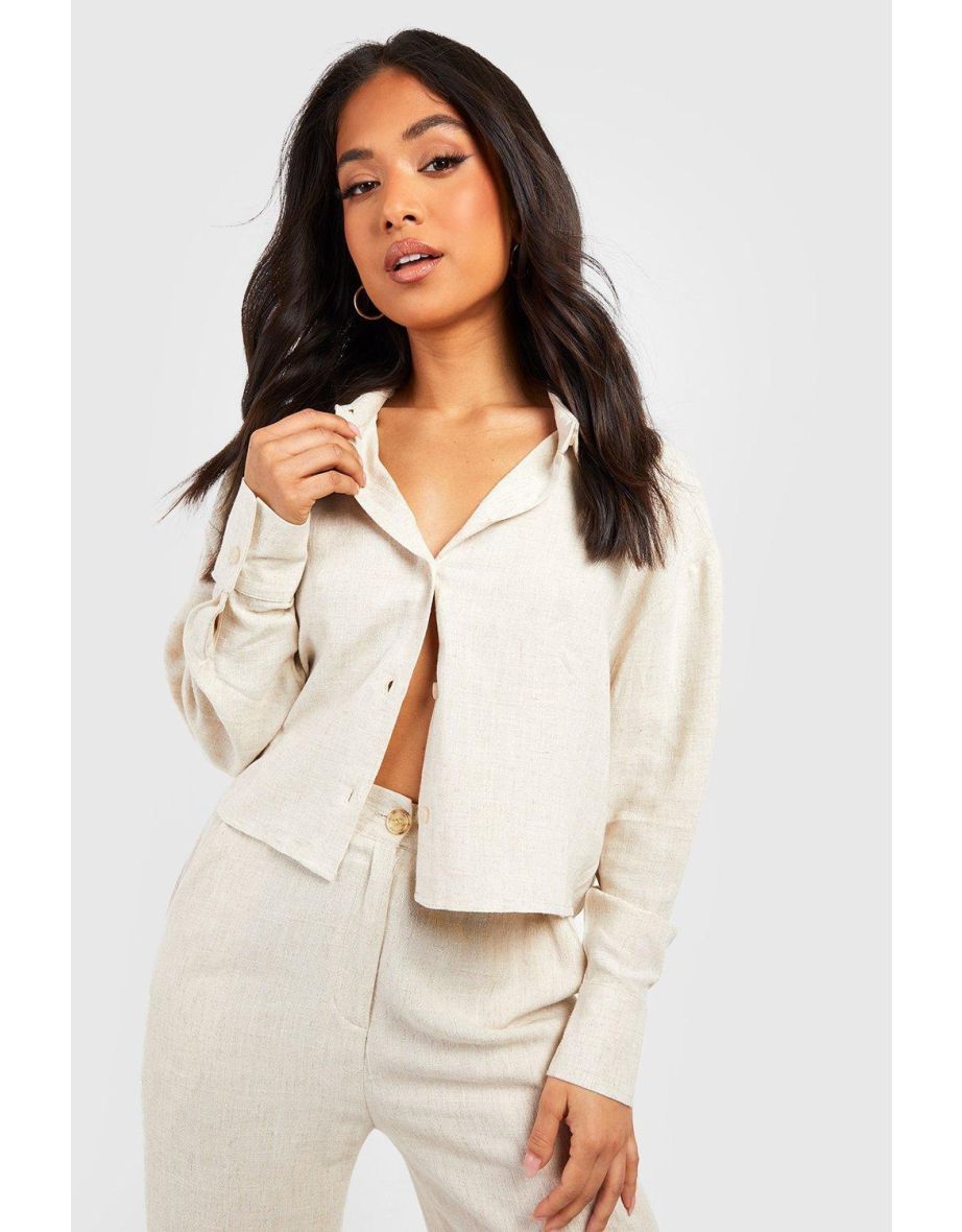 Petite Linen Shirt - stone - 3