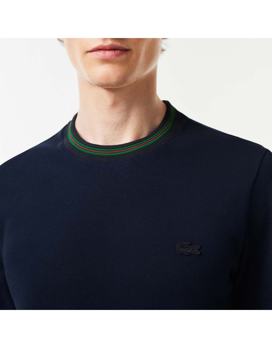 Men's Lacoste Stripe Collar Stretch Piqué T-Shirt - 4