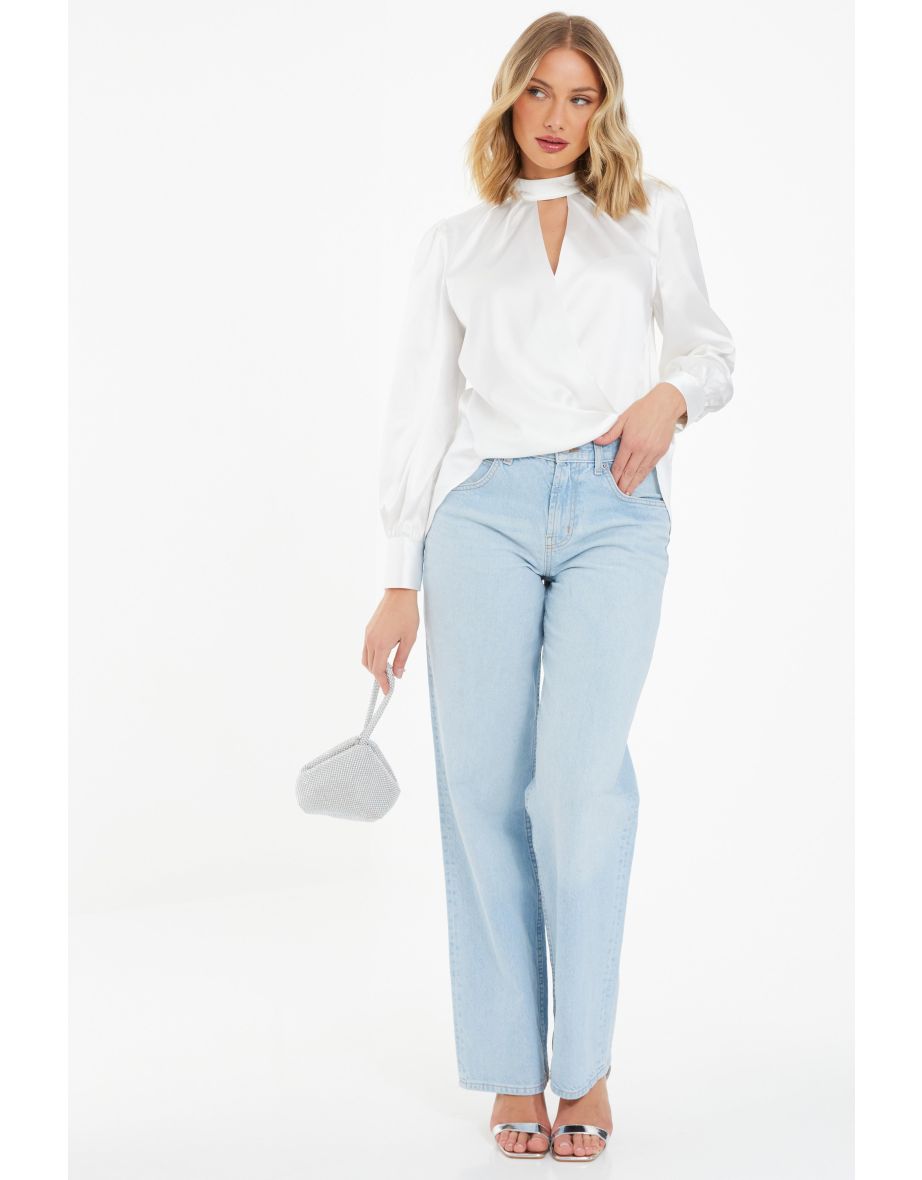 White Satin Blouse