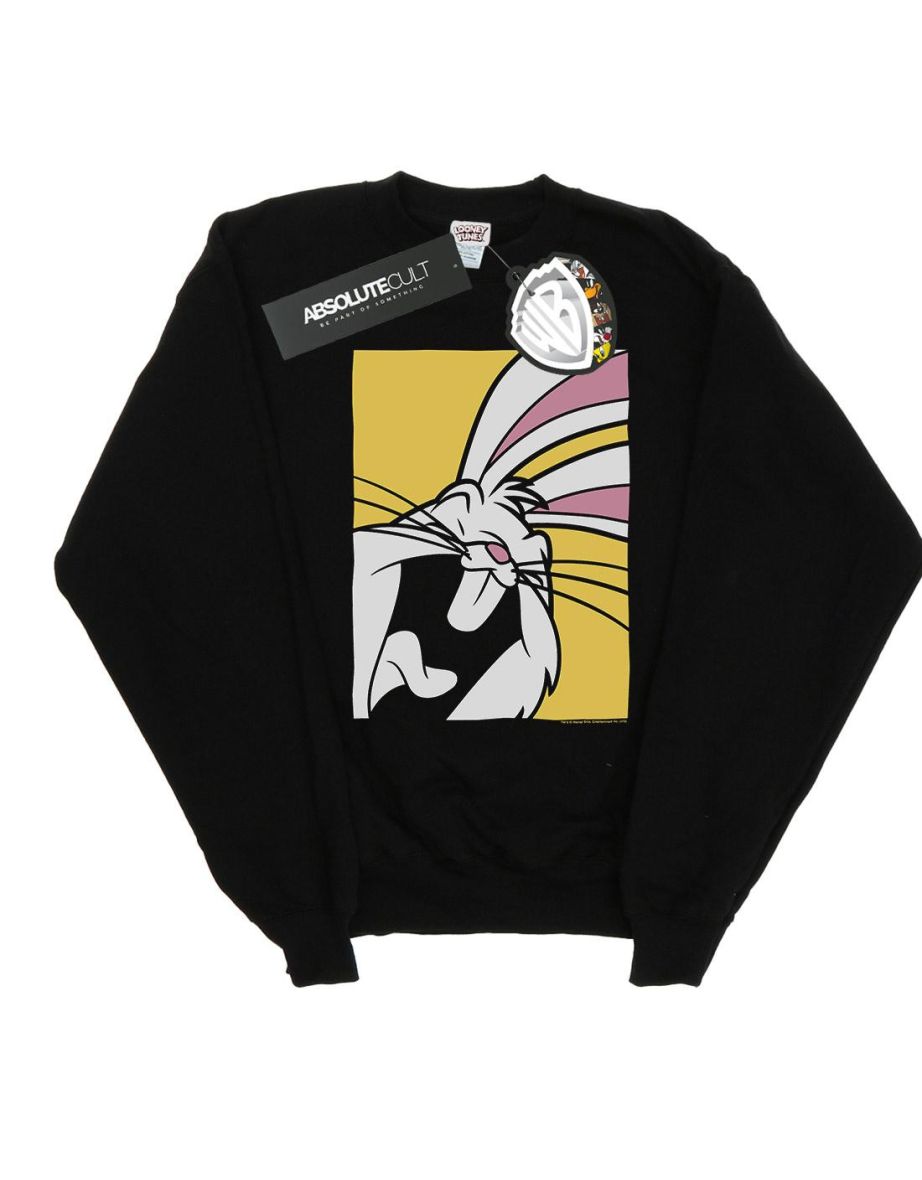 Looney Tunes Girls Bugs Bunny Laughing Sweatshirt - Black