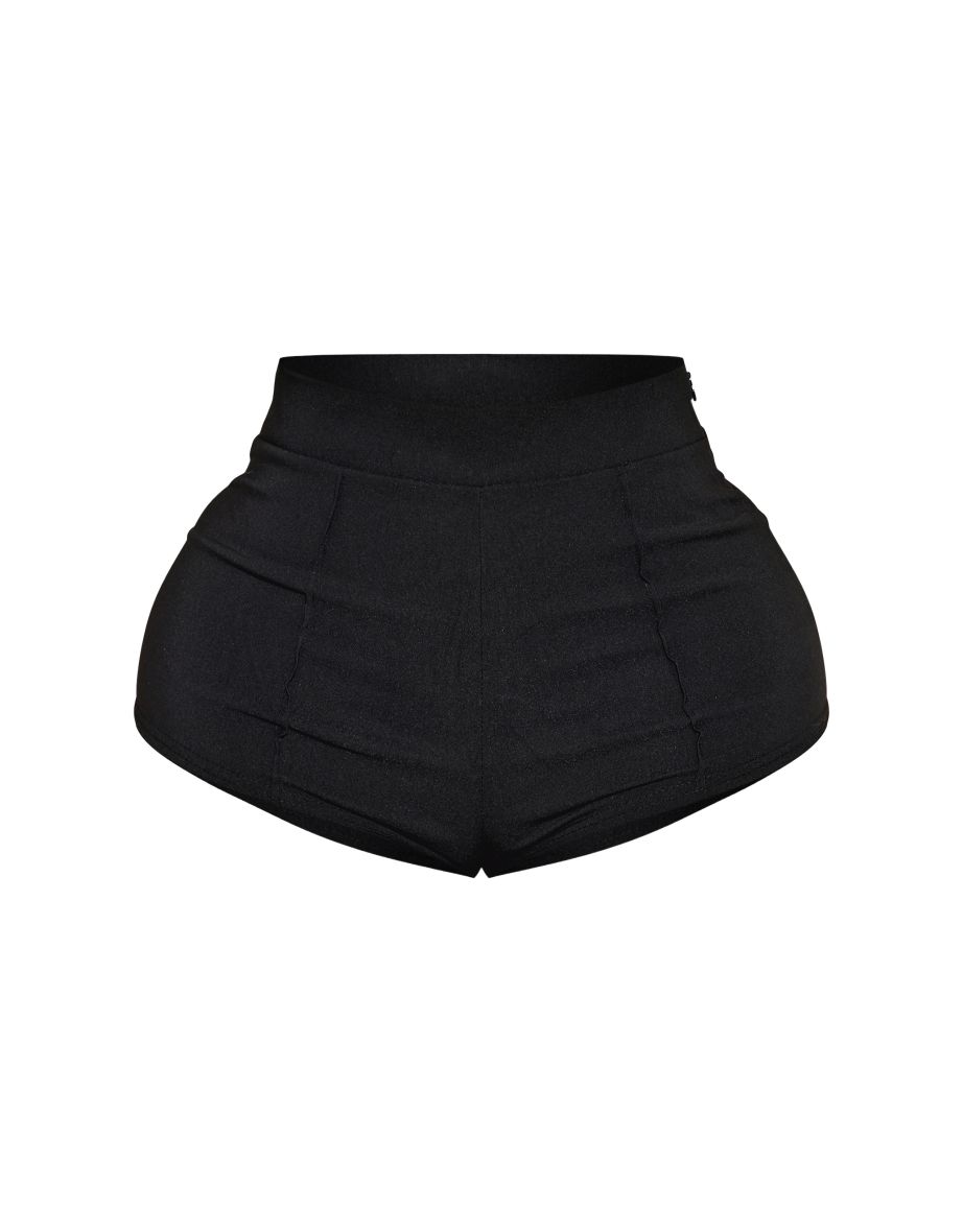 Shape Black Tailored Pintuck Extreme Mini Shorts - 4