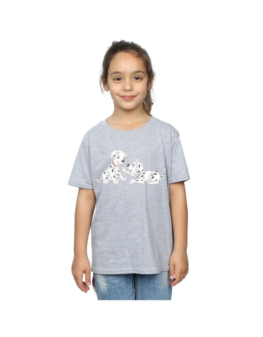 Disney Girls 101 Dalmatians Watercolour Friends Cotton T-Shirt - Sports Grey
