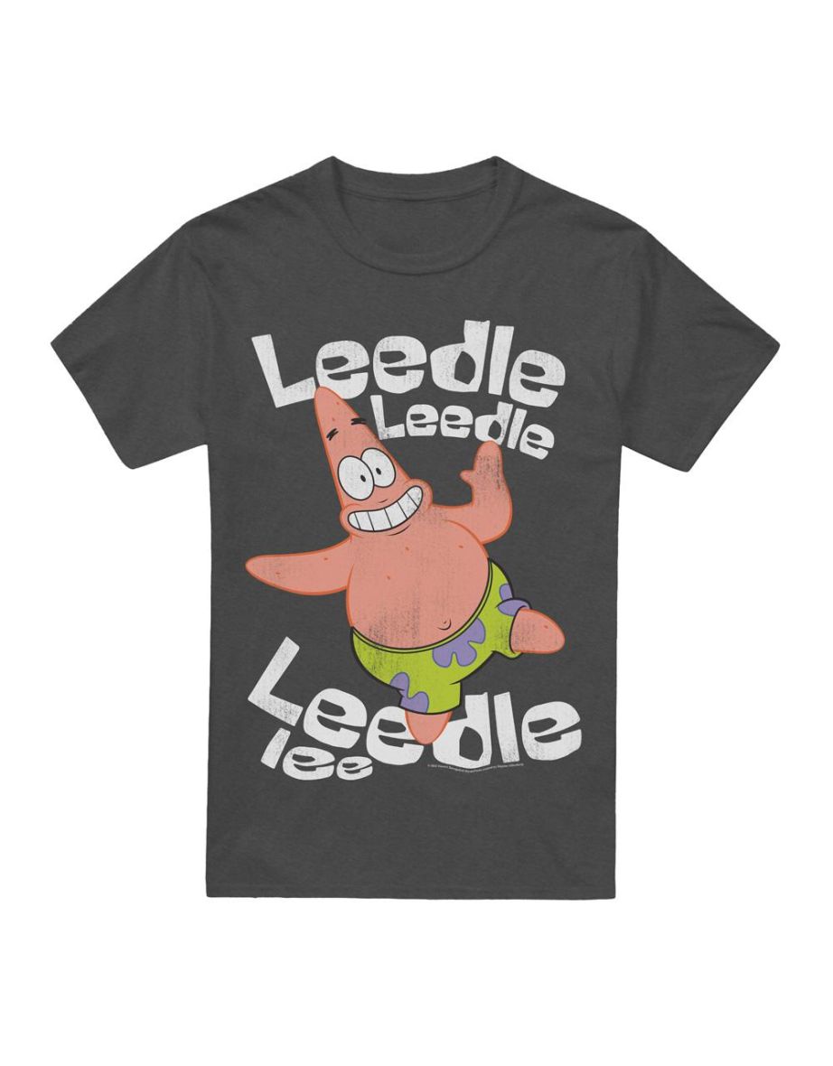 SpongeBob SquarePants Unisex Adult Singing Patrick Star T-Shirt - Charcoal