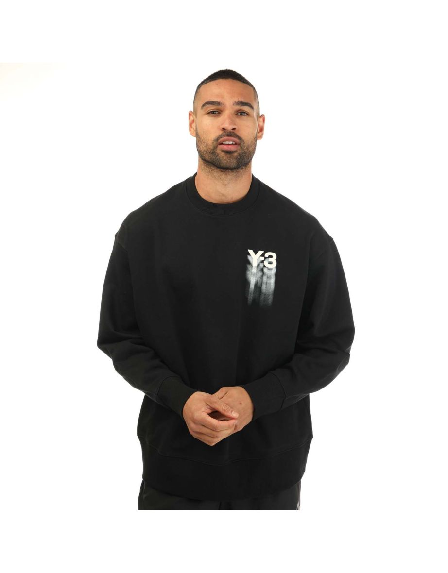 Men's Y-3 Graphic Crewneck Sweatshirt in Black