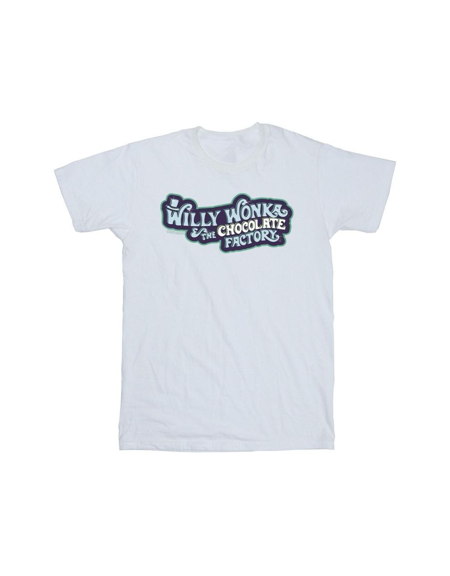 Willy Wonka Boys Chocolate Factory Logo T-Shirt - White