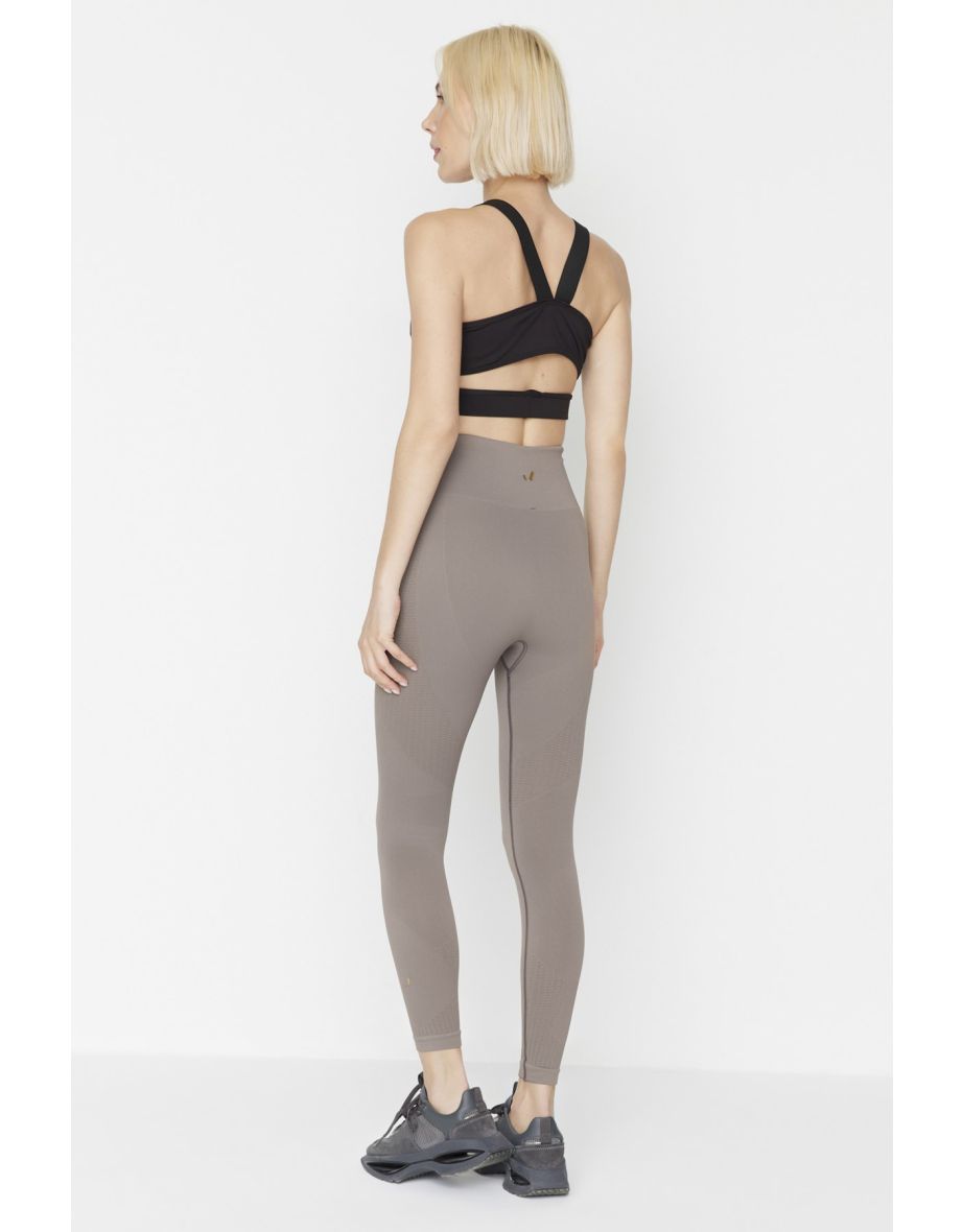 Lily - Mink Colored High Waist Consolidating Leggings - 4