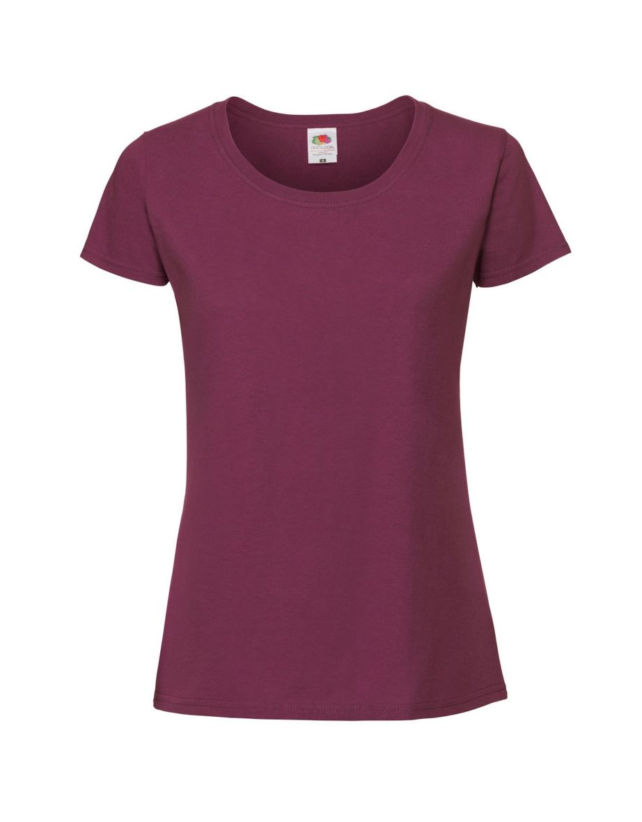 Fruit Of The Loom Womens/Ladies Ringspun Premium T-Shirt - Oxblood