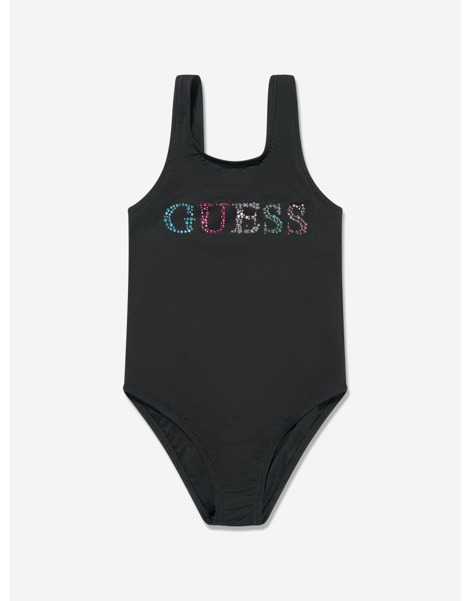 Shop Girls Logo Swimsuit in Black Online in Bahrain VogaCloset