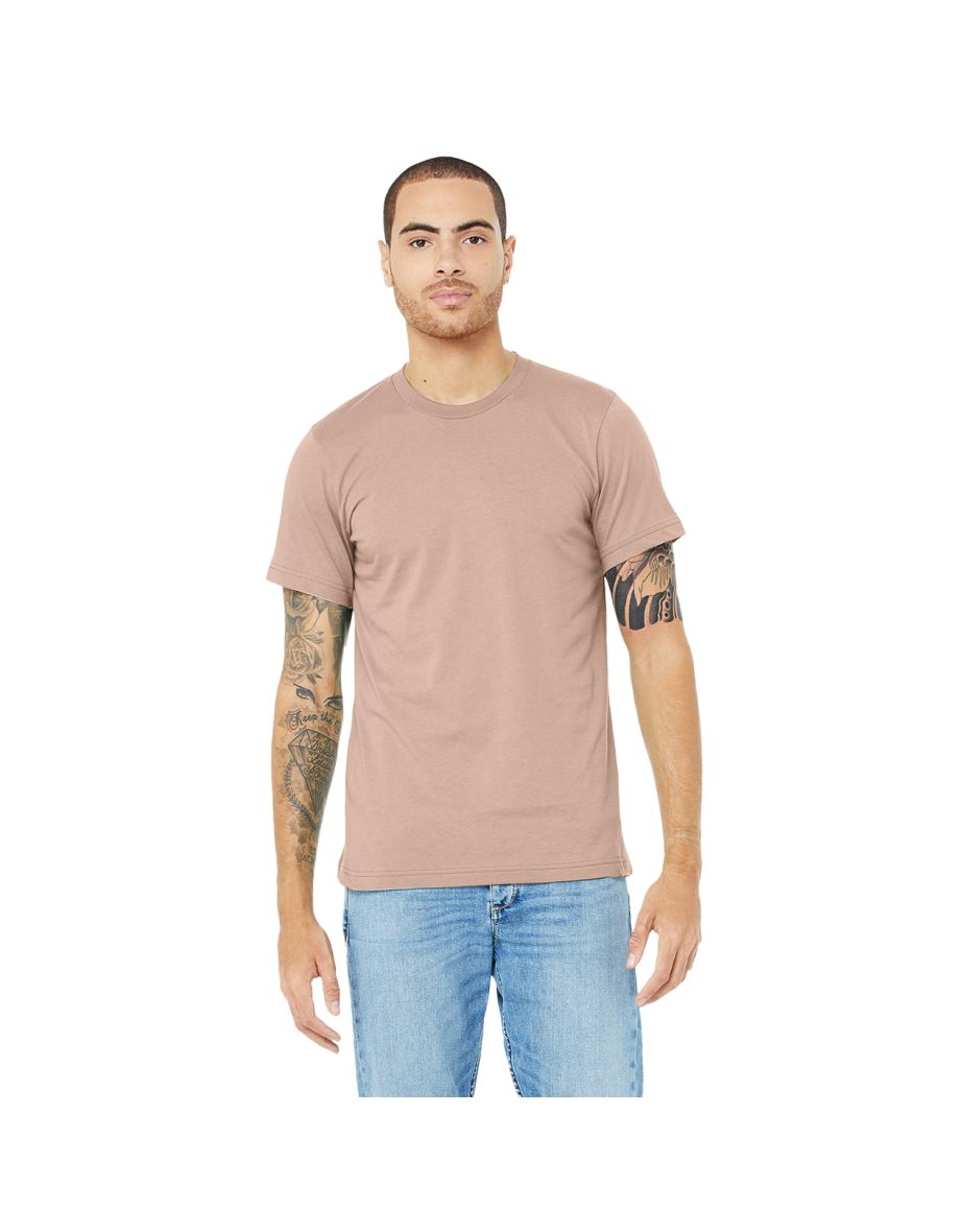 Canvas Unisex Jersey Crew Neck T-Shirt / Mens Short Sleeve T-Shirt - Heather Peach - 2