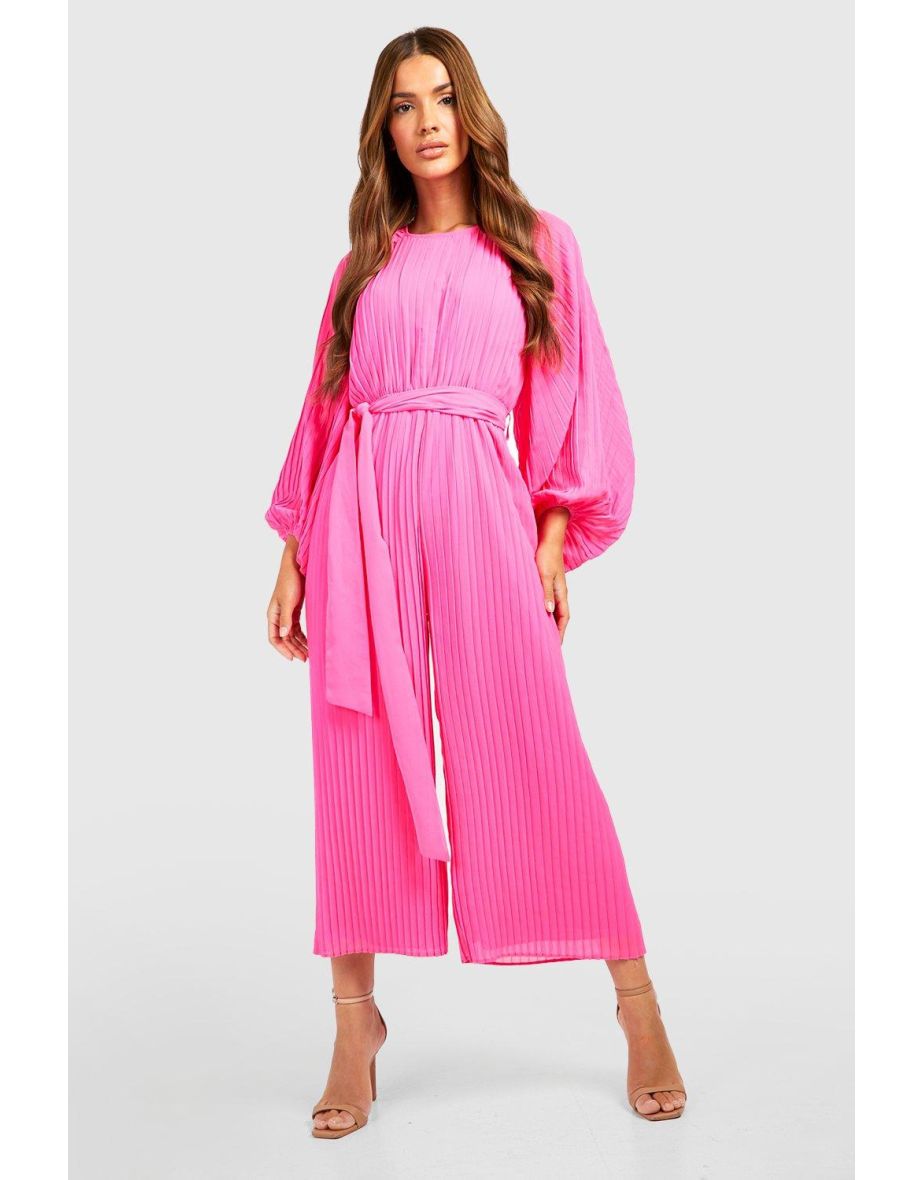 Pleated store culotte jumpsuit