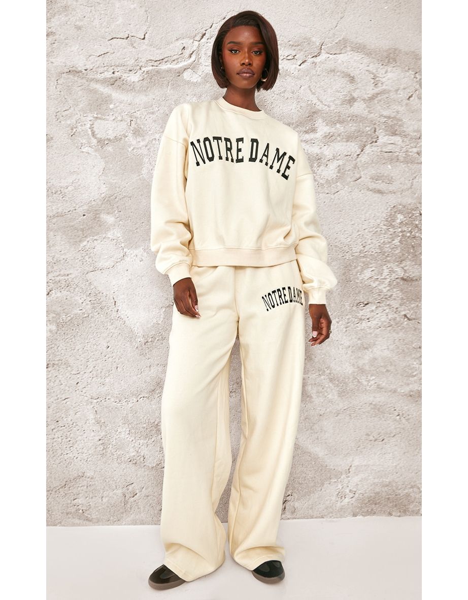 Tall Cream Notre Dame Oversized Sweatshirt