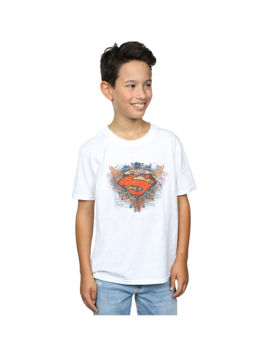 DC Comics Boys Superman Wings Shield T-Shirt - White