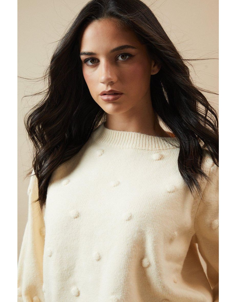Bobble Knit Crew Neck Jumper - 3