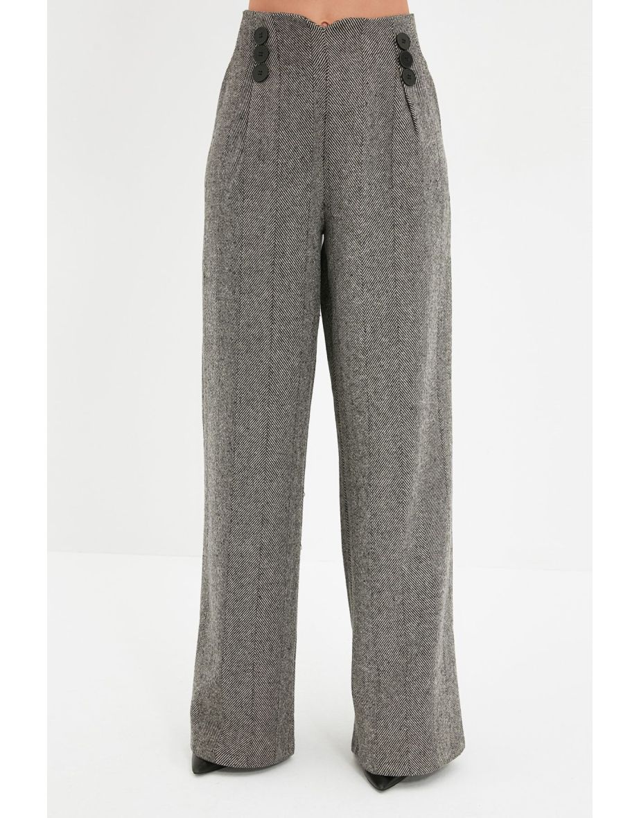 Pants - Gray - Wide leg - 8