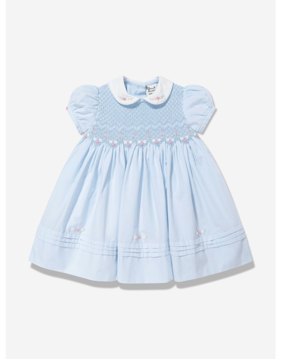 Baby Girls Smocked Dress in Blue