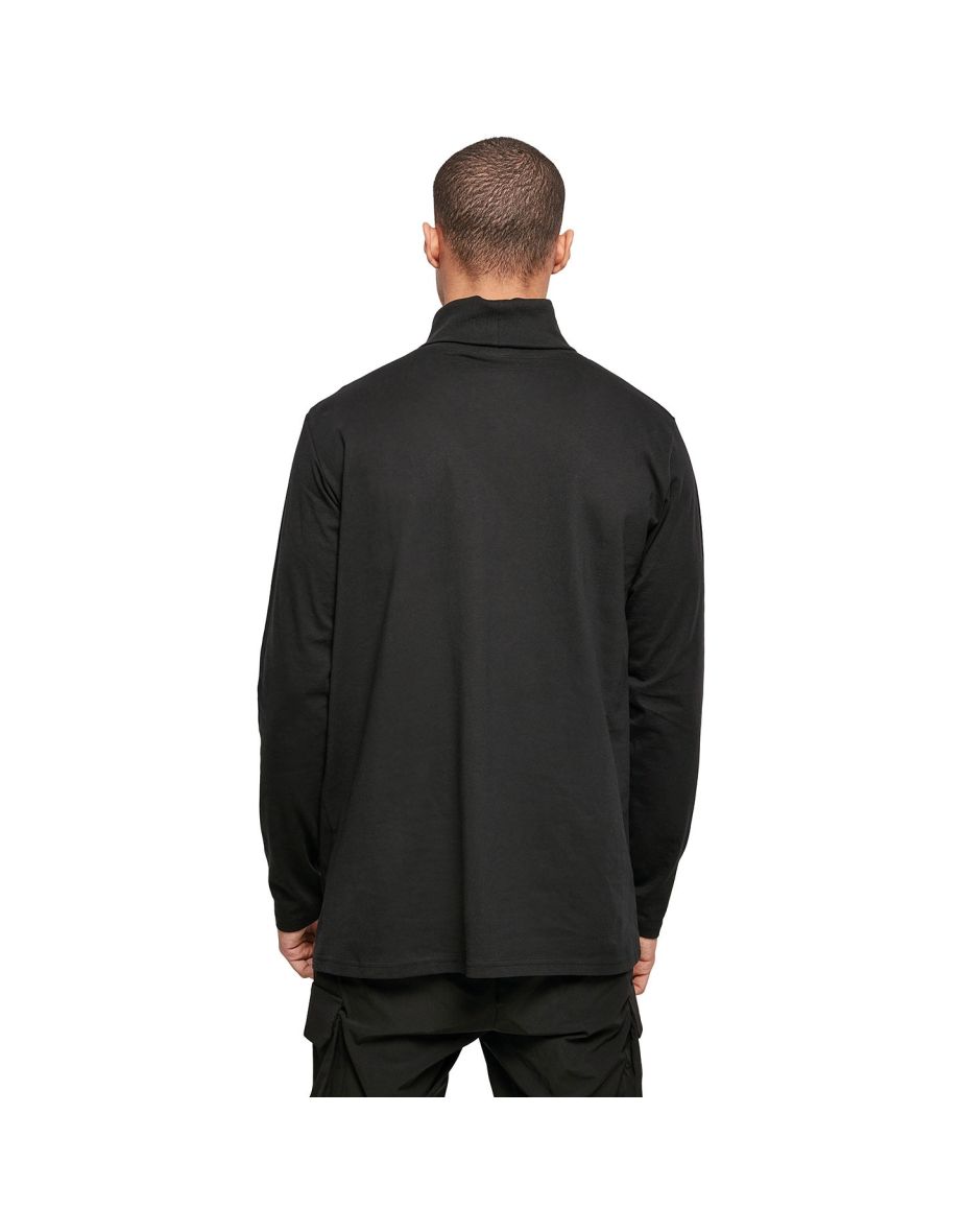 Mens Turtle Neck Long-Sleeved T-Shirt - Black - 3