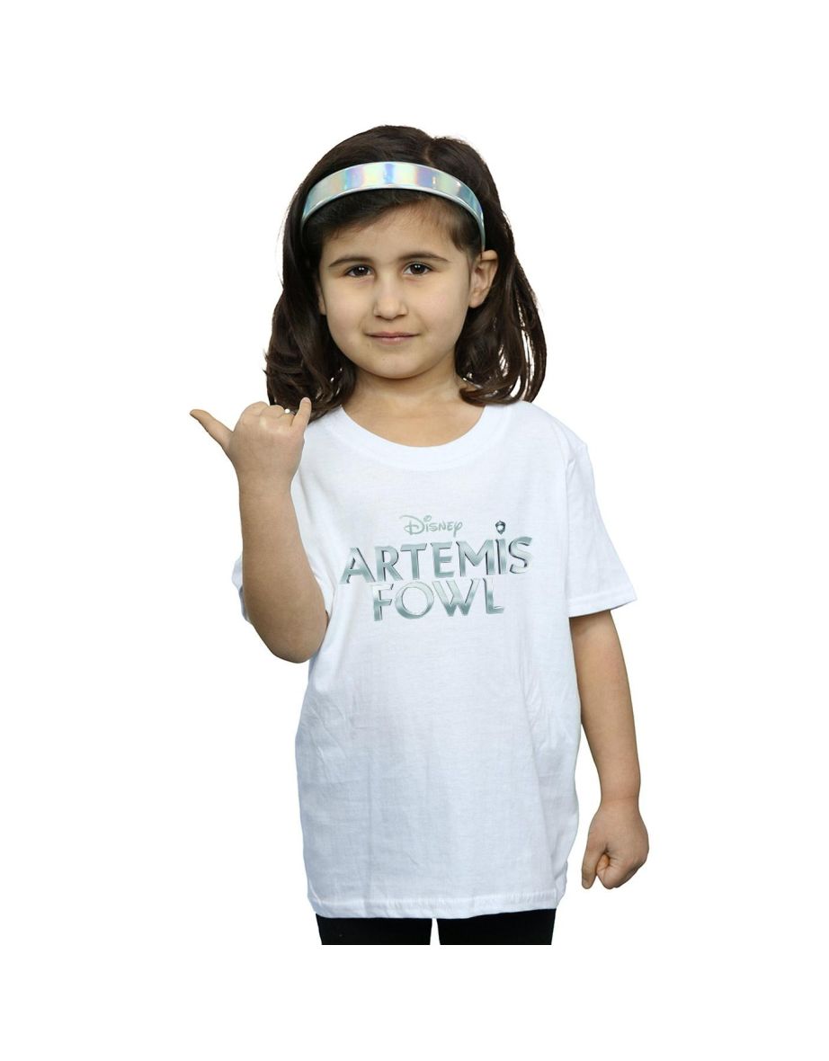 Disney Girls Artemis Fowl Movie Logo Cotton T-Shirt - White