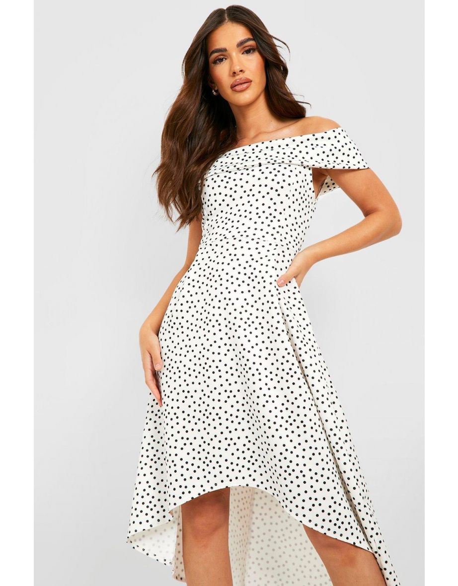 Wallis polka dot bardot hot sale dress