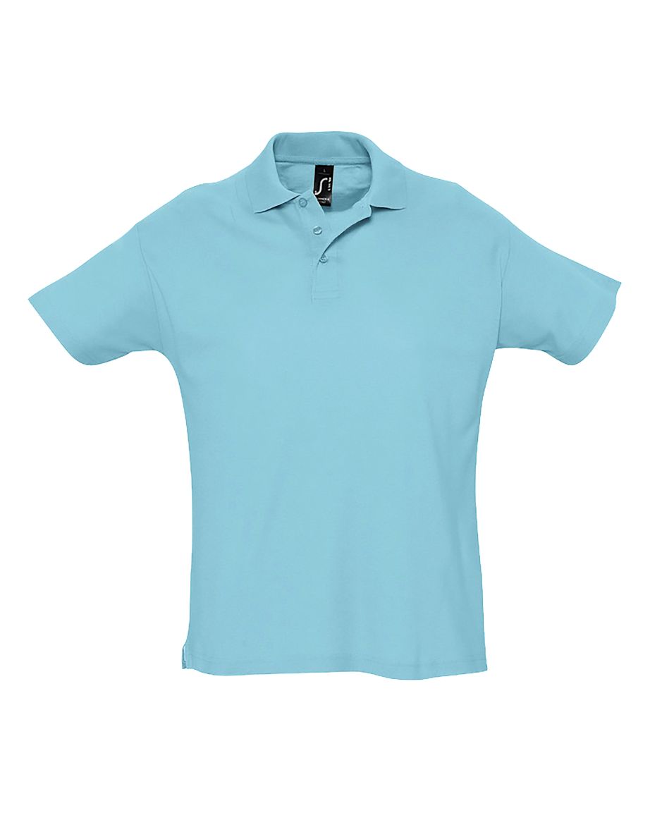 SOLS Mens Summer II Pique Short Sleeve Polo Shirt - Blue Atoll