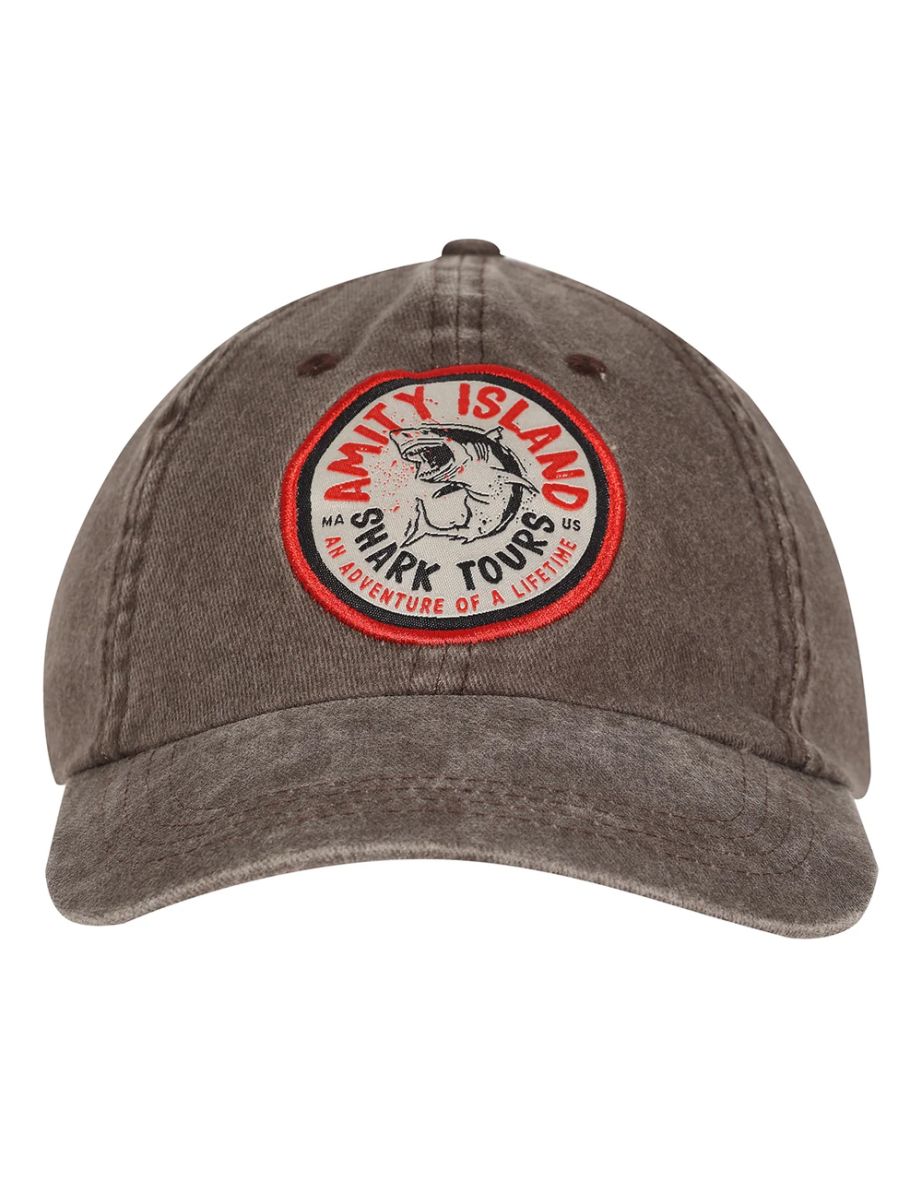 Jaws Shark Tour Text Baseball Cap - Grey