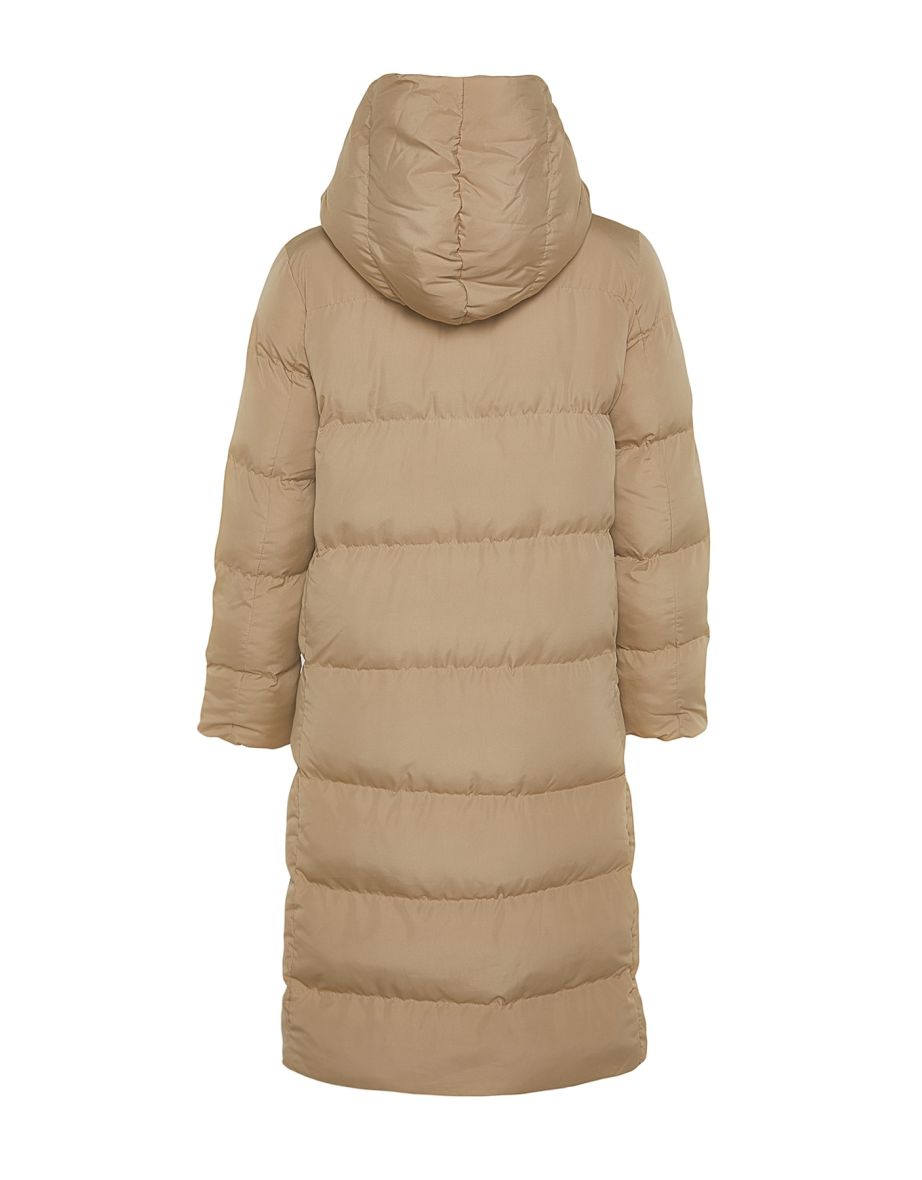 Mink Long Quilted Puffer Jacket with Side Snap Closure Water Repellent - 7
