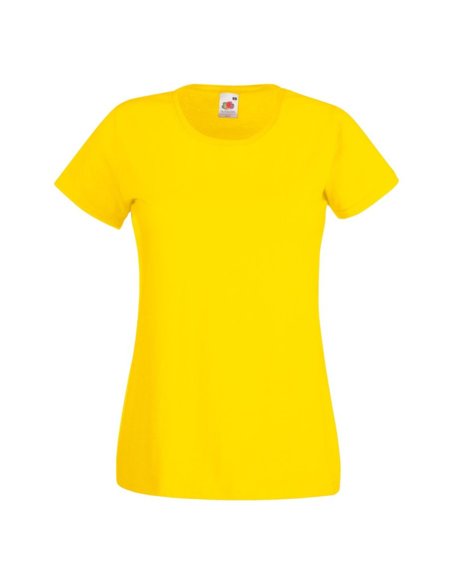 Fruit Of The Loom Ladies/Womens Lady-Fit Valueweight Short Sleeve T-Shirt (Pack Of 5) - Yellow