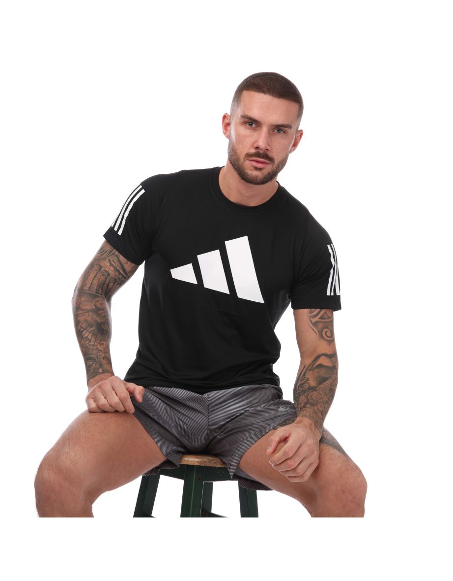 Men's adidas FreeLift 3 Bar T-Shirt in Black - 3