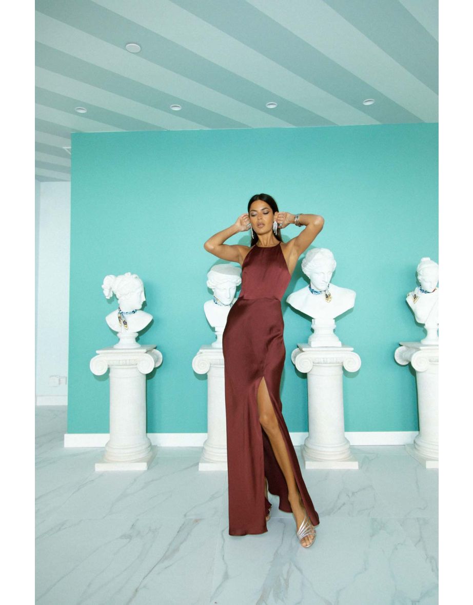 Azelia Maxi Dress In Chocolate - 2