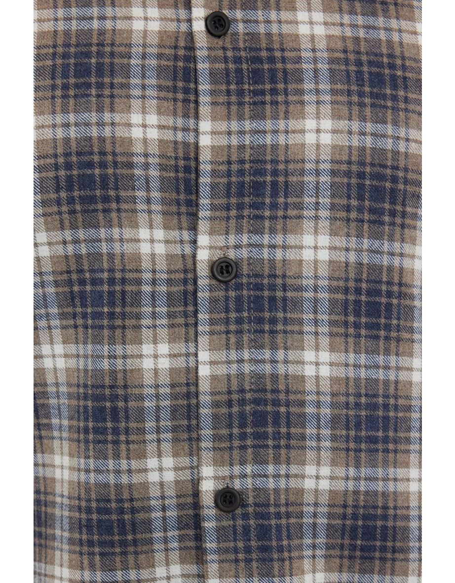 Indigo Regular Fit Plaid Patterned Lumberjack Flannel Shirt - 4