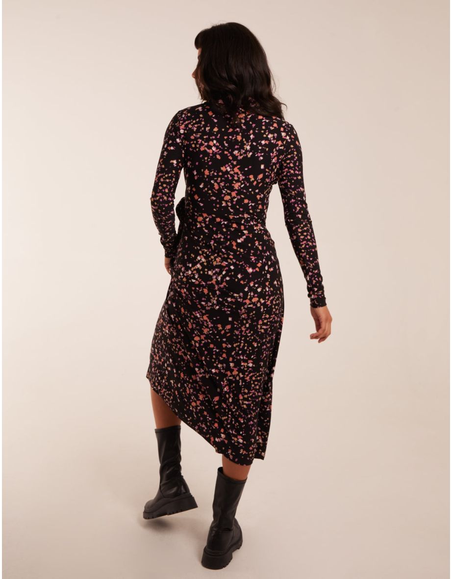 Tie Side Long Sleeve Wrap Dress - 3