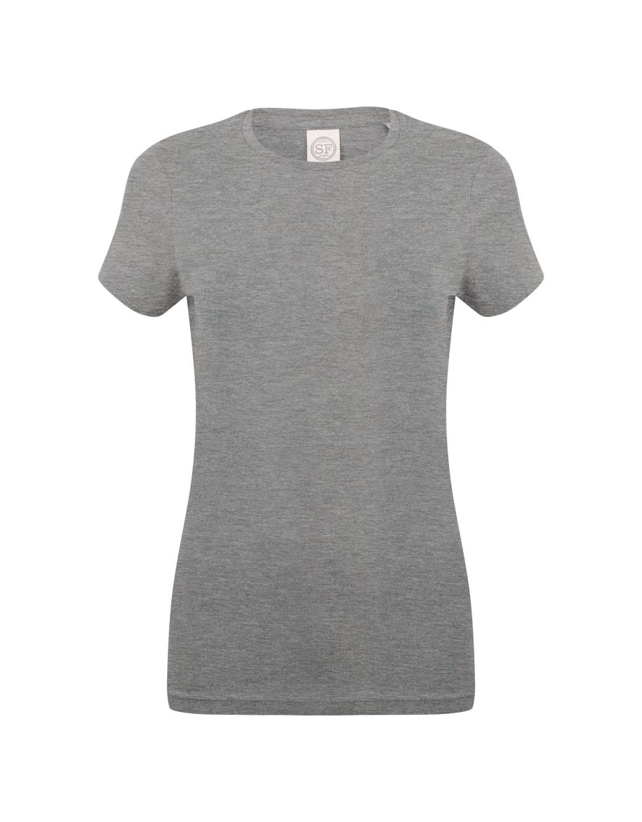 Skinni Fit Womens/Ladies Feel Good Stretch Short Sleeve T-Shirt - Heather Grey