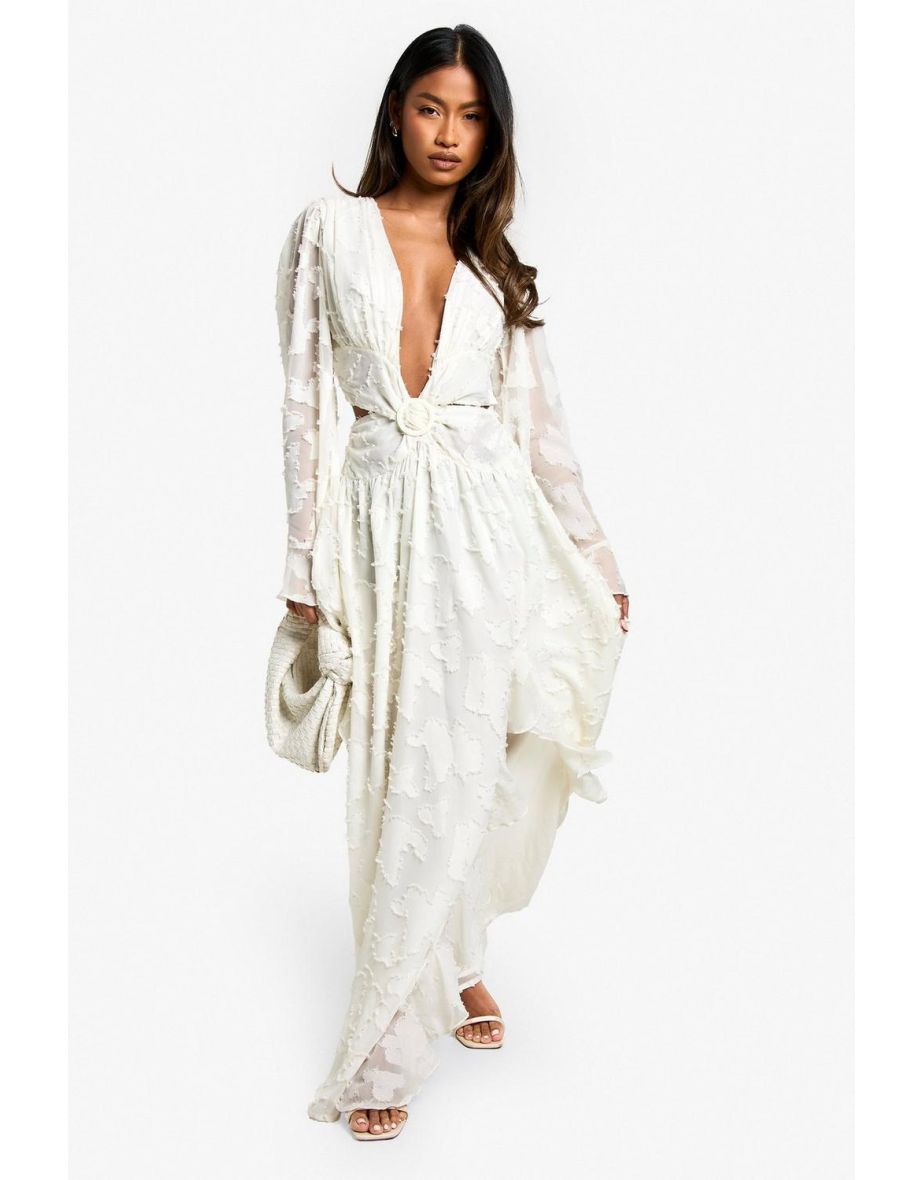 Textured Cut Out Maxi Dress