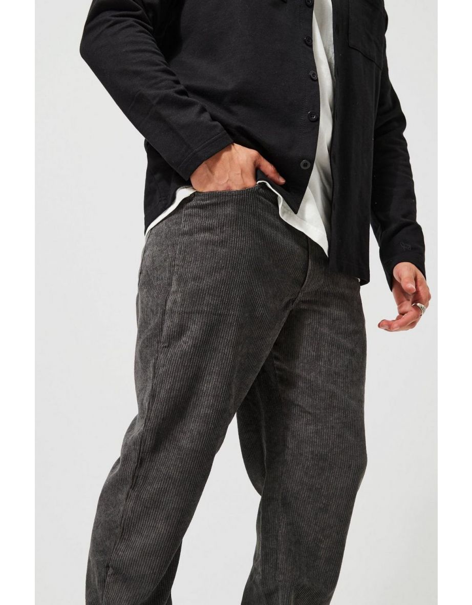 Relaxed Fit Cord Trouser - charcoal - 2