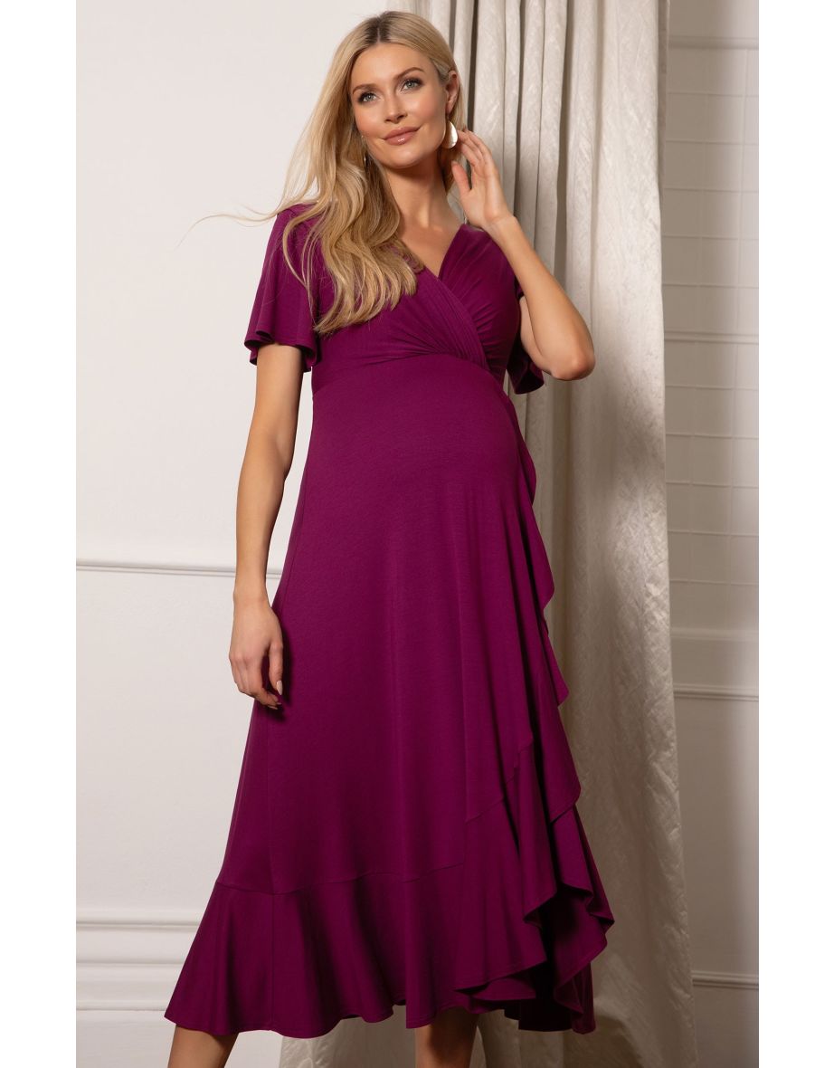 Waterfall Midaxi Dress (Plum Wine) - 4