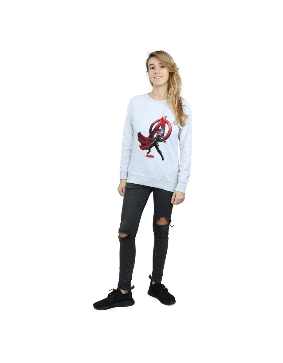 Marvel Womens/Ladies Thor Pose Sweatshirt - Heather Grey