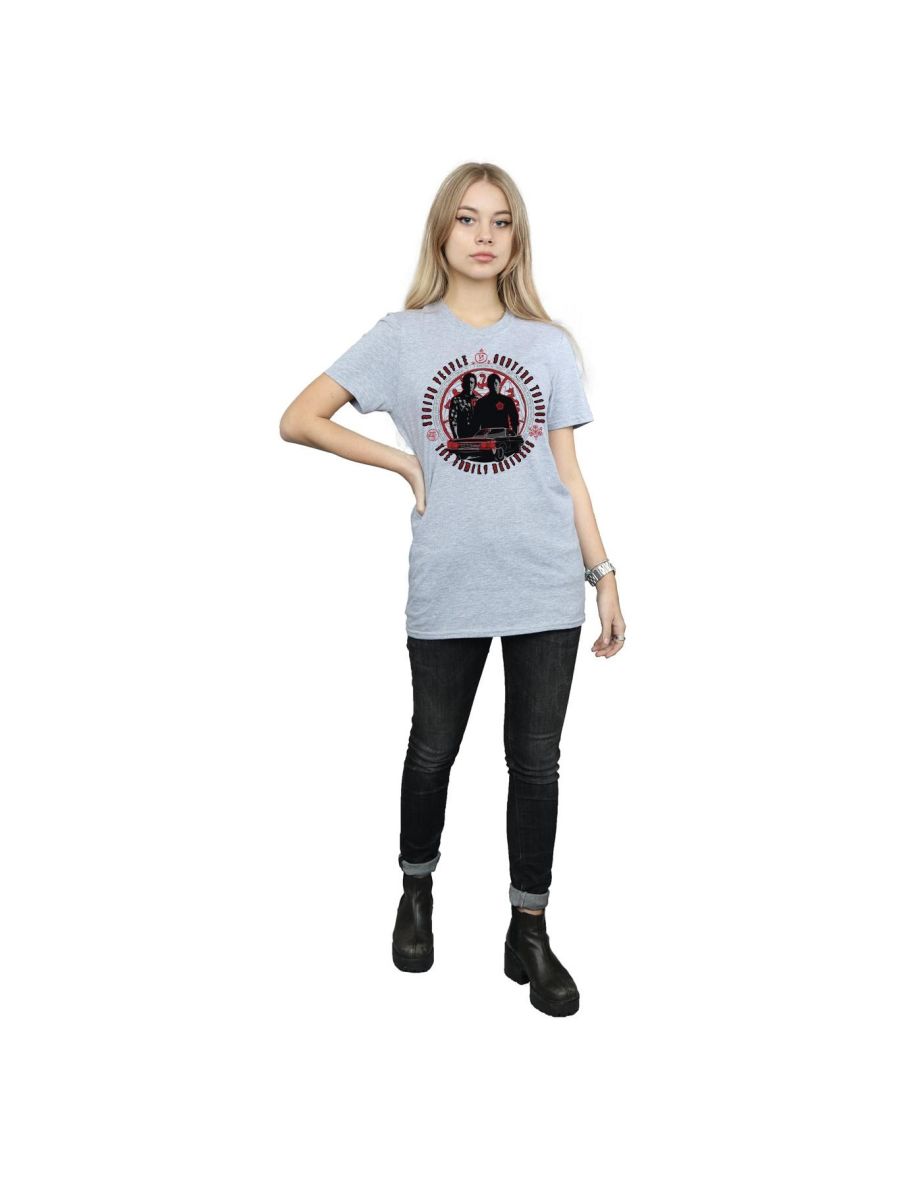 Supernatural Womens/Ladies Family Business Cotton Boyfriend T-Shirt - Sports Grey