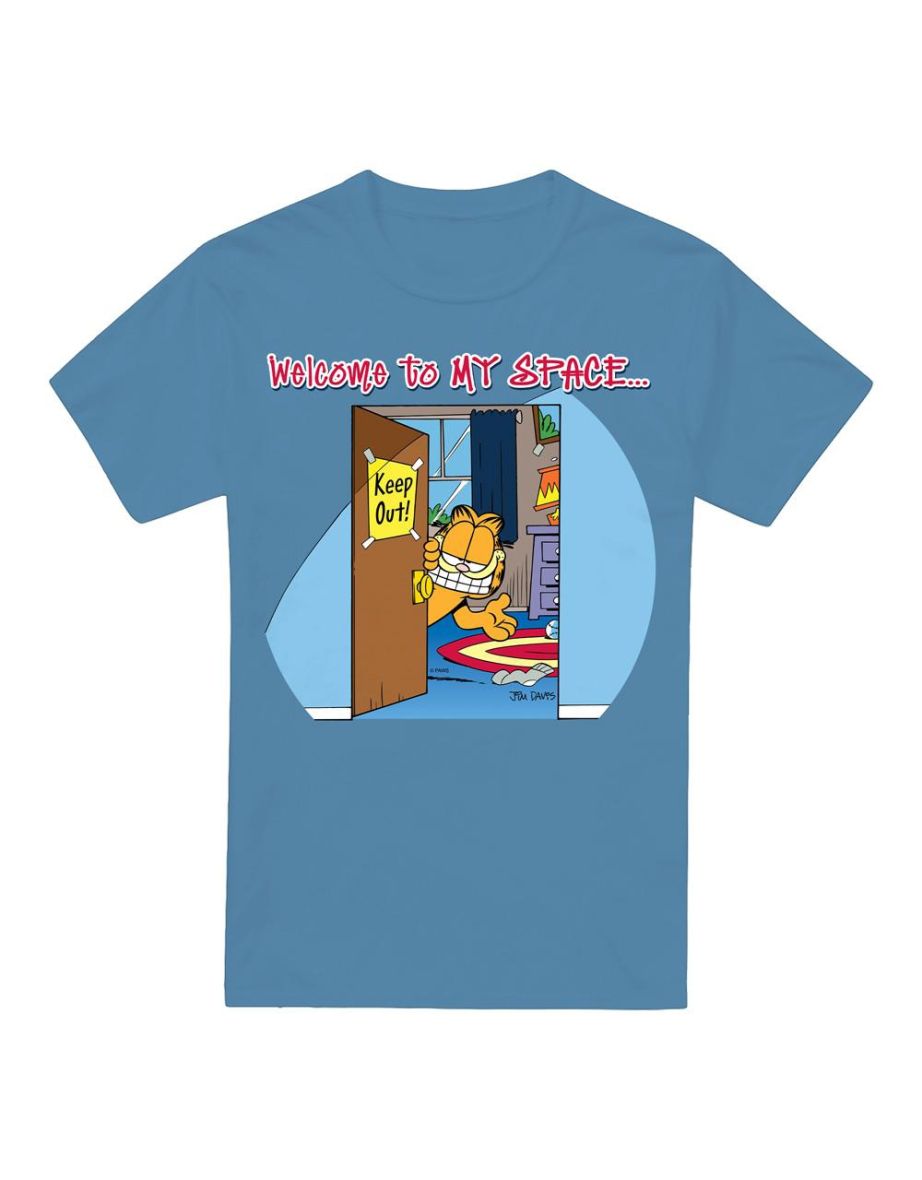 Garfield Mens Welcome To Myspace T-Shirt - Carolina Blue