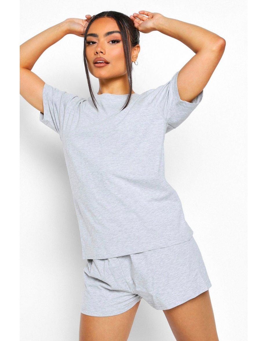 Basic T-Shirt and Short Set - grey marl - 3