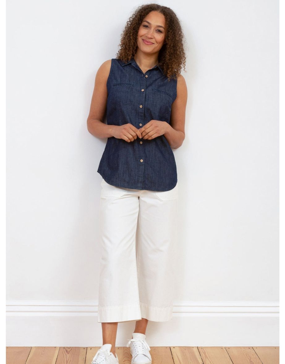 Hooke sleeveless denim shirt
