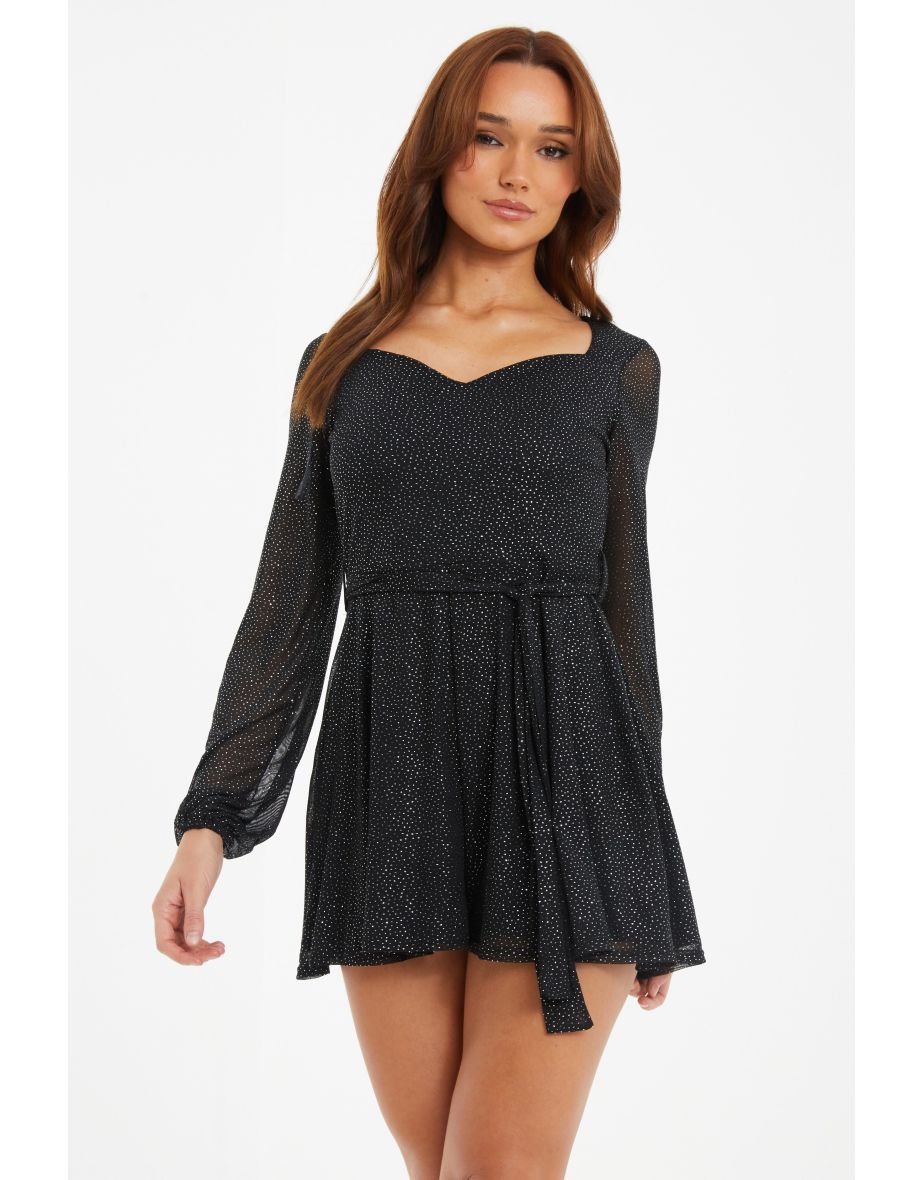 Black glitter playsuit online