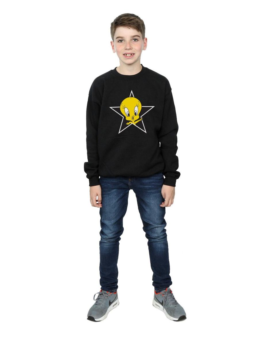 Looney Tunes Boys Tweety Pie Star Sweatshirt - Black - 3