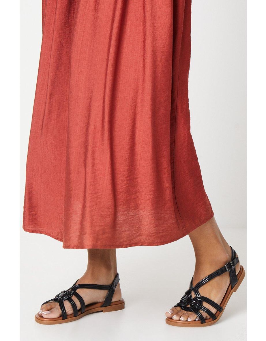 Good For The Sole: Morticia Interwoven Flexi Sole Flat Sandals