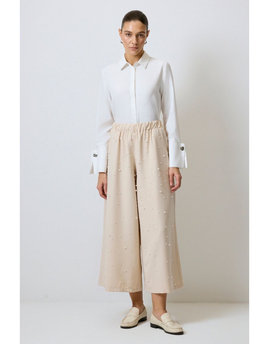 CULETTA TROUSERS WITH PEARL DETAIL