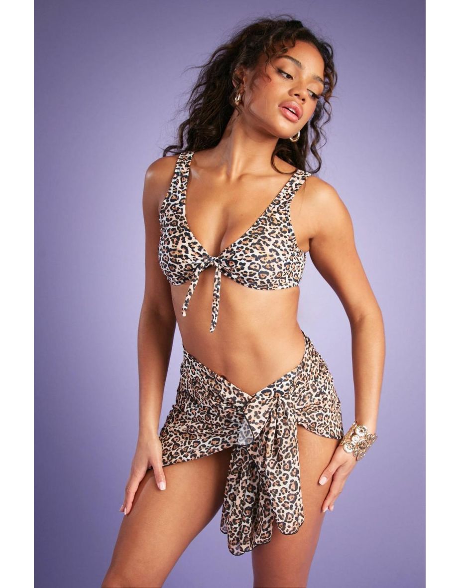 Cheetah Mix & Match Tie Knot Beach Sarong - 3