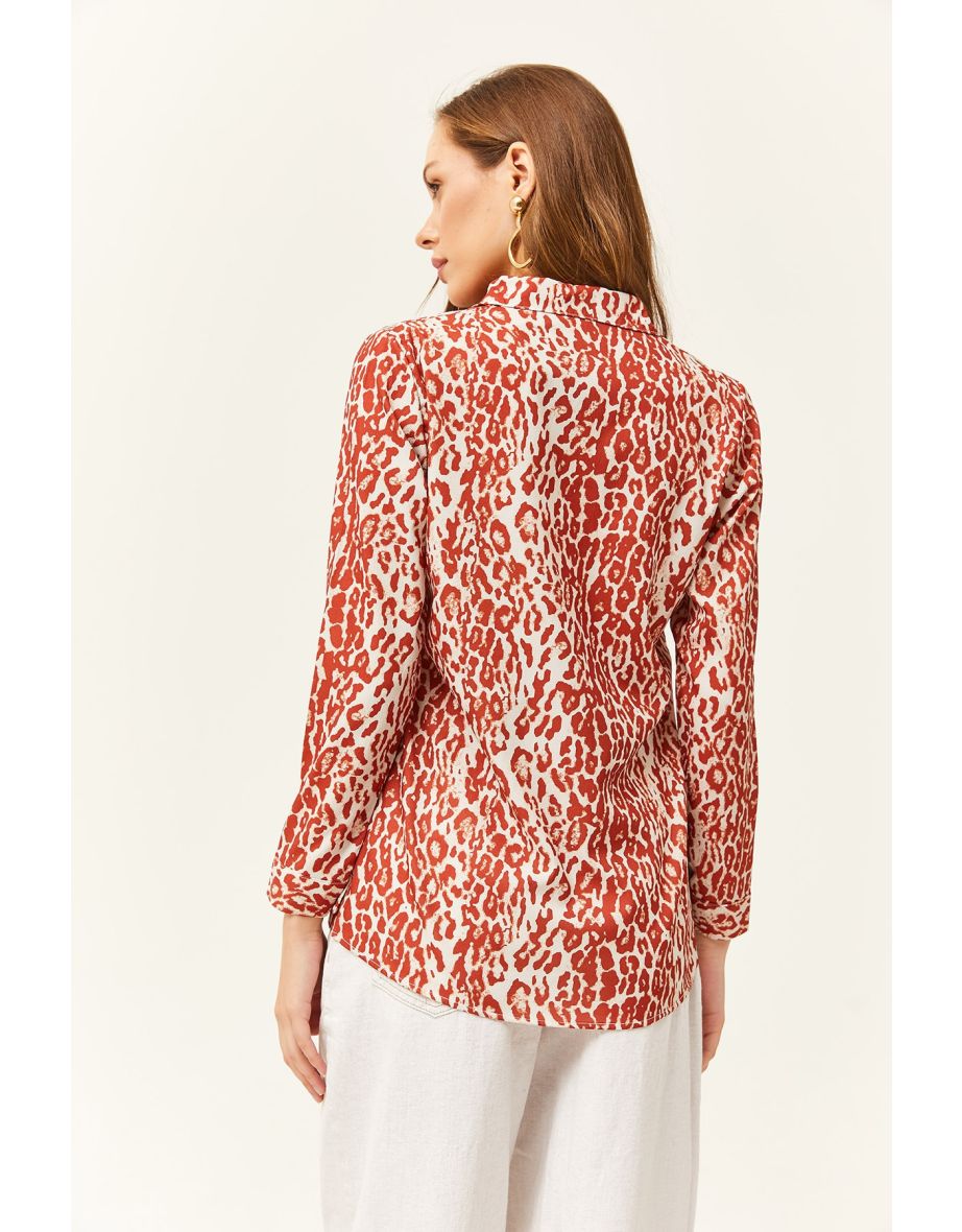 Women's Tile Leopard Woven Shirt - 4